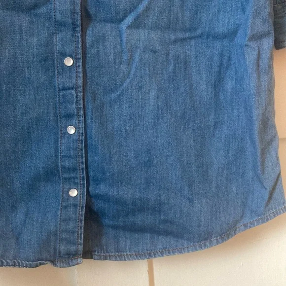 ❤️Old Navy Blue Denim Shirt Dress-medium - Picture 7 of 10